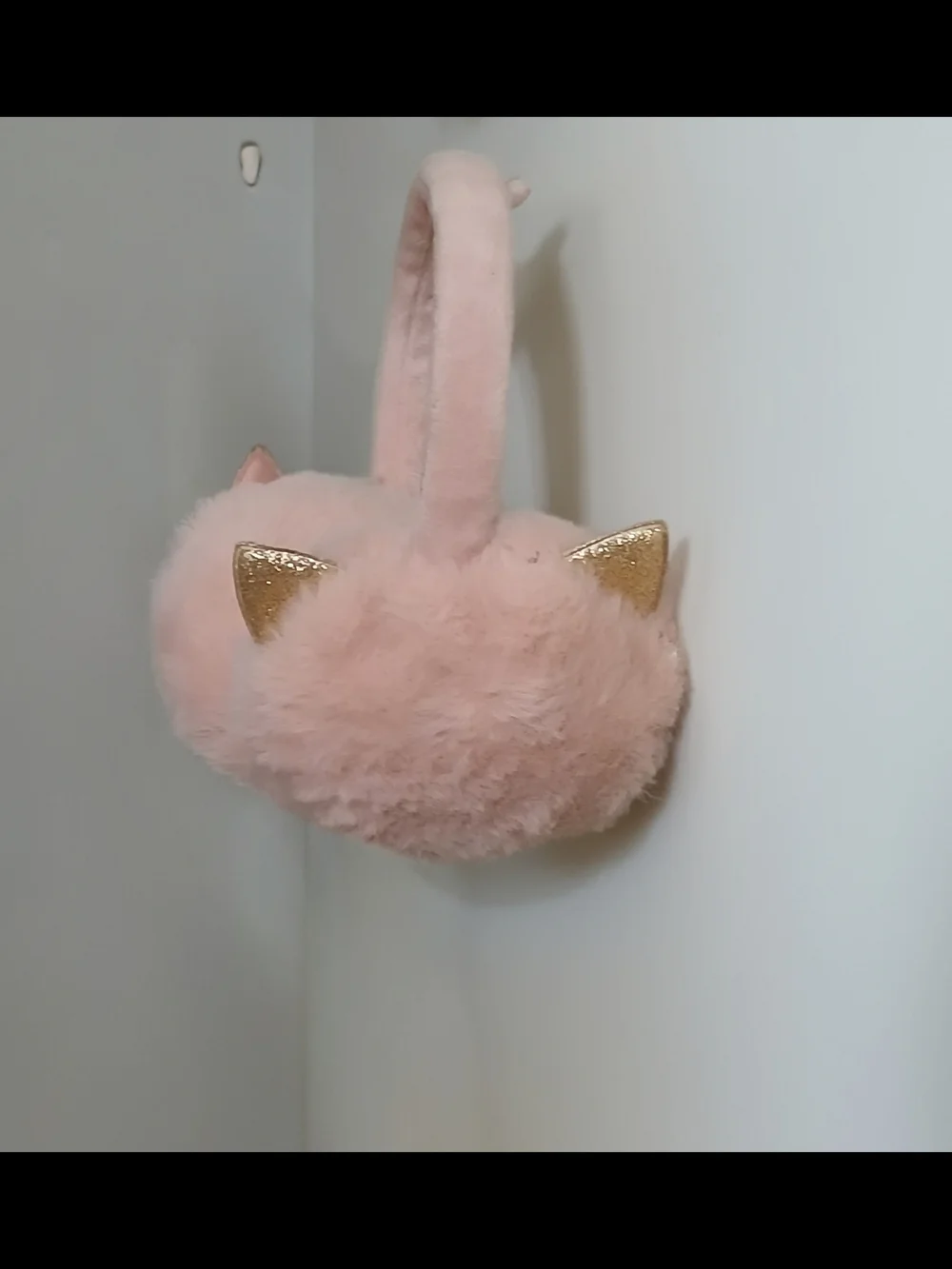 Girls Gap Pink Faux Fur Cat Ear Earmuffs  Headband